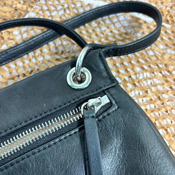 Margot New York | Black Leather Crossbody Purse w/ Silver Hardware | Excellent - Picture 8 of 12